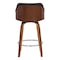 Armen Living Alec 26" Counter Height Swivel Brown Faux Leather and Walnut Wood Bar Stool LCAEBAWABR26 - alternate 4